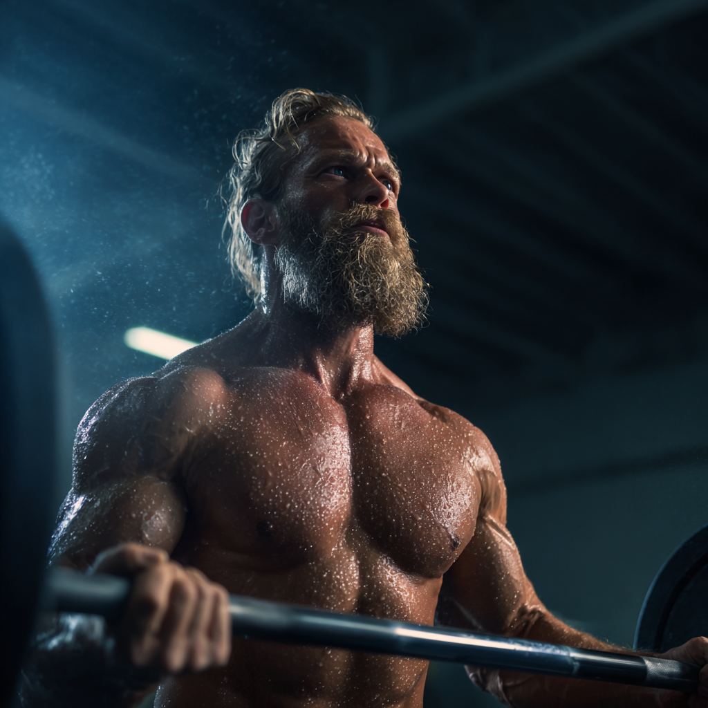 Чоловік виконує силові вправи